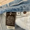 7 for all Mankinds ljusblå lågmidjade skinny jeans
