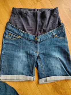 2 pary spodenki szorty dżinsowe ciążowe krótkie na lato jeans denim