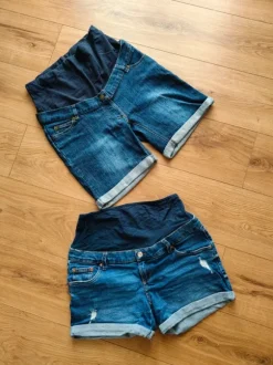 2 pary spodenki szorty dżinsowe ciążowe krótkie na lato jeans denim
