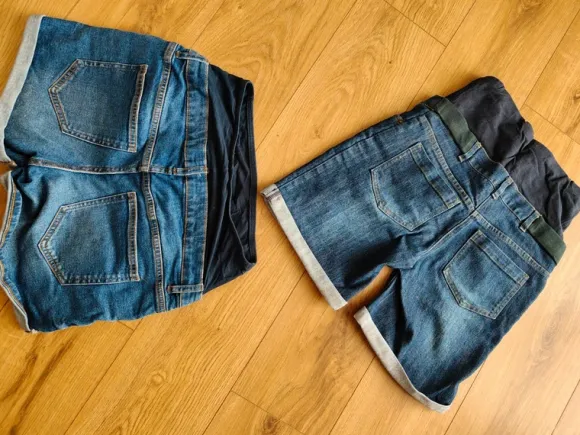 2 pary spodenki szorty dżinsowe ciążowe krótkie na lato jeans denim