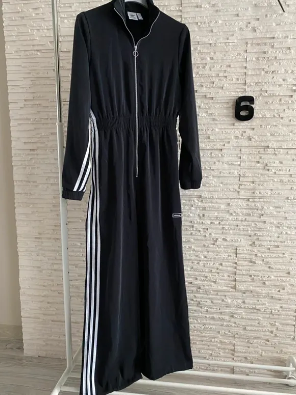 Adidas kombinezon szerokie nogawki 3 stripes paski lampas