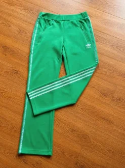 Adidas spodnie dresowe zielone M – paski, zamek, sportowe