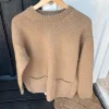 Auralee wool felt yarn knit po sweater