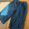 Barrel denim pants
