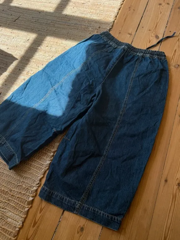 Barrel denim pants