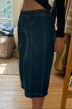Barrel denim pants