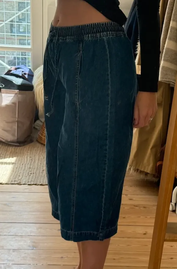Barrel denim pants
