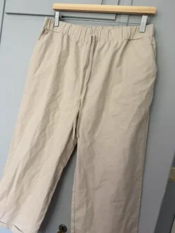 Beige linnebyxor wide leg / Beżowe lniane spodnie wide leg relaxed fit