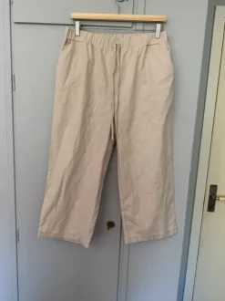 Beige linnebyxor wide leg / Beżowe lniane spodnie wide leg relaxed fit