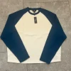 Beige og navy Waffle knit Longsleeve