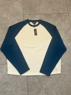 Beige og navy Waffle knit Longsleeve