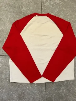 Beige og rød waffle knit Longsleeve