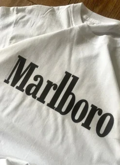 Biała Koszulka Marlboro Swag Oversize Y2k Affliction Opium Rap Unisex