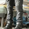 Biker jeans washed skinny