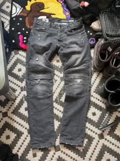 Biker jeans washed skinny