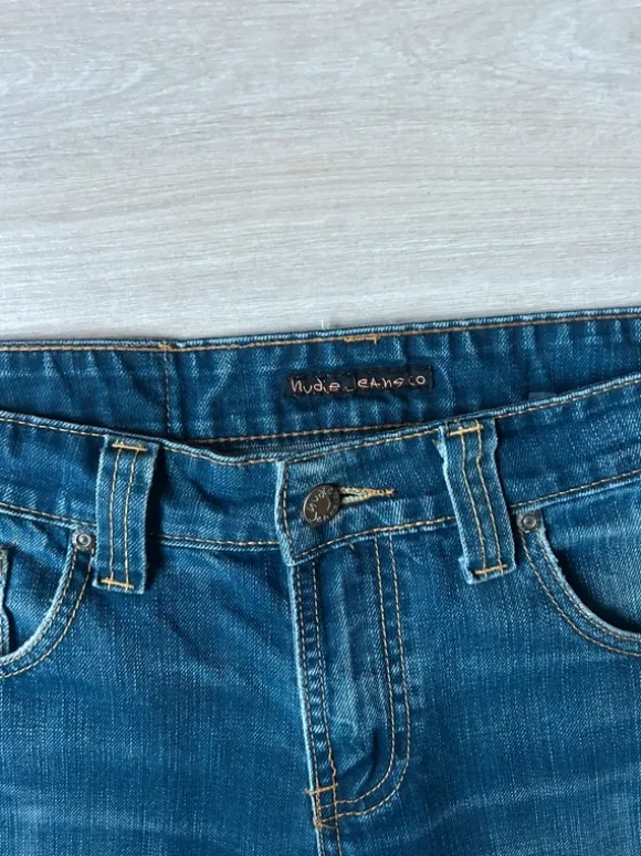 Blåa Dry Japan Nudie Jeans Slim Jim Storlek W32 L33