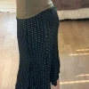 black flower midi skirt