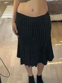 black flower midi skirt