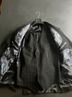 Black pinstripe 3-piece suit from Suit Club