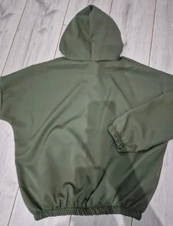 Bluza/bomberka damska zielona/khaki rozsuwana, z kapturem, rozmiar uniwersalny