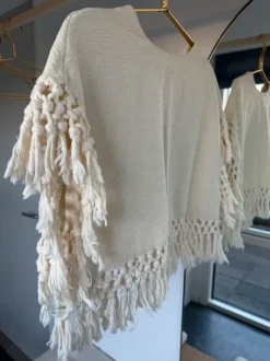 Boho poncho med frynser