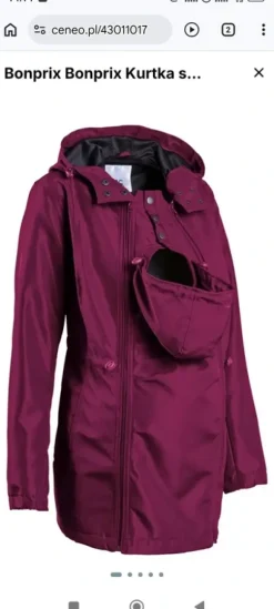 Bonprix parka ciążowa z panelem na dziecko