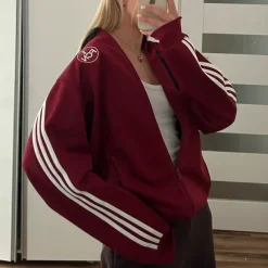 Bordowa bluza oversize adidas vintage