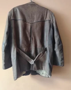 Brązowa Skórzana Kurtka Vintage, boho o Kroju Marynarki | Skóra Naturalna