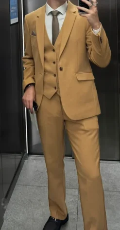 Camelowy Garnitur ASOS Design Pełen zestaw