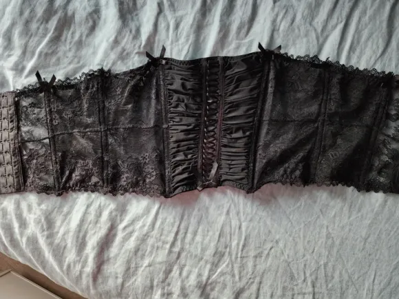 Censored Black Lace Corset Belt - Size S / 36