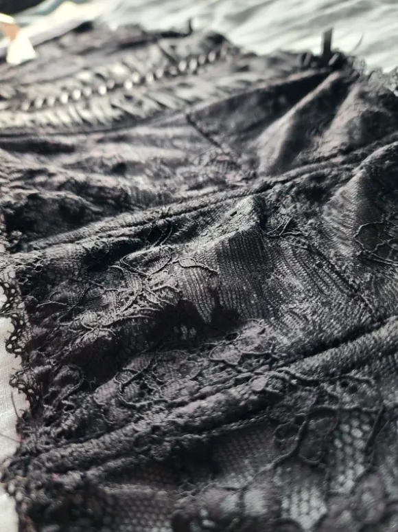 Censored Black Lace Corset Belt - Size S / 36