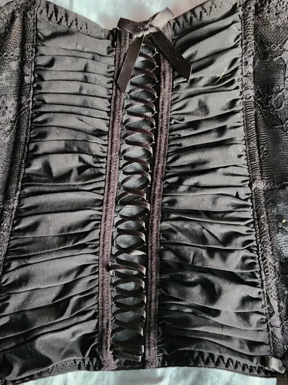 Censored Black Lace Corset Belt - Size S / 36