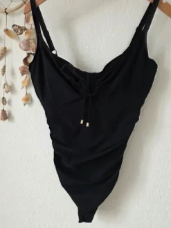 Chantelle Black Swimsuit Shaping One Piece DD Cup Ruched Control Swimwear