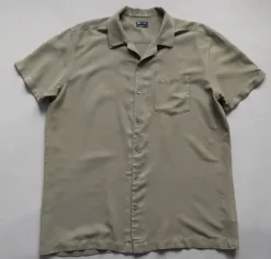 Cubus koszula męska XXL khaki oliwkowa len wiskoza krótki rękaw summer viscose old money shirt