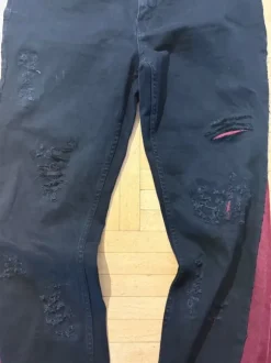 Custommade bootcut flared red jeans alternative goth avant garde