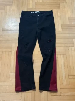 Custommade bootcut flared red jeans alternative goth avant garde