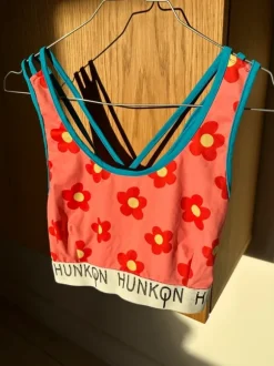 Cute colorful sports bra with flowers