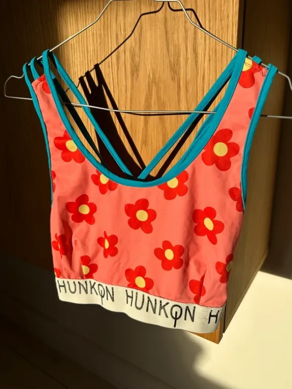 Cute colorful sports bra with flowers