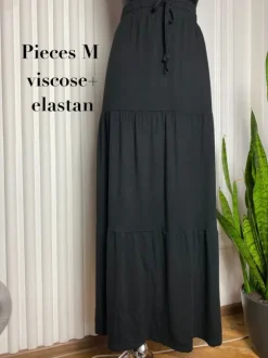 Czarna spódnica maxi basic minimal Pieces M wiskoza soft flowy