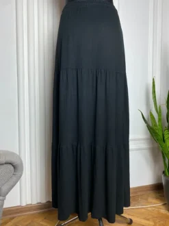 Czarna spódnica maxi basic minimal Pieces M wiskoza soft flowy
