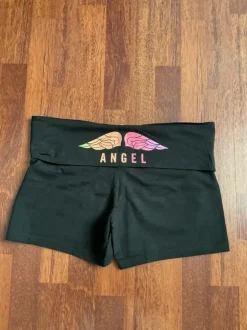 Czarne szorty krótkie spodenki z wywijanym pasem Victoria’s secret angel vintage foldover L/XL