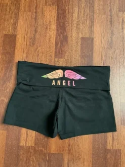 Czarne szorty krótkie spodenki z wywijanym pasem Victoria’s secret angel vintage foldover L/XL