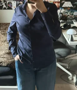 Dark blue button up