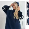 Debbie hoodier brun og marineblå blå