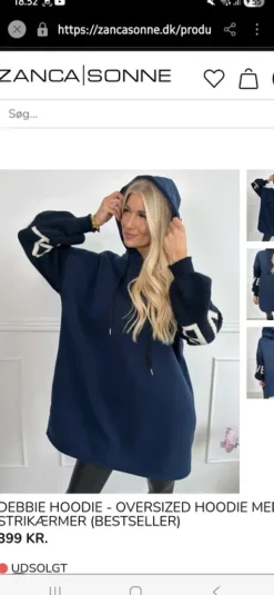 Debbie hoodier brun og marineblå blå