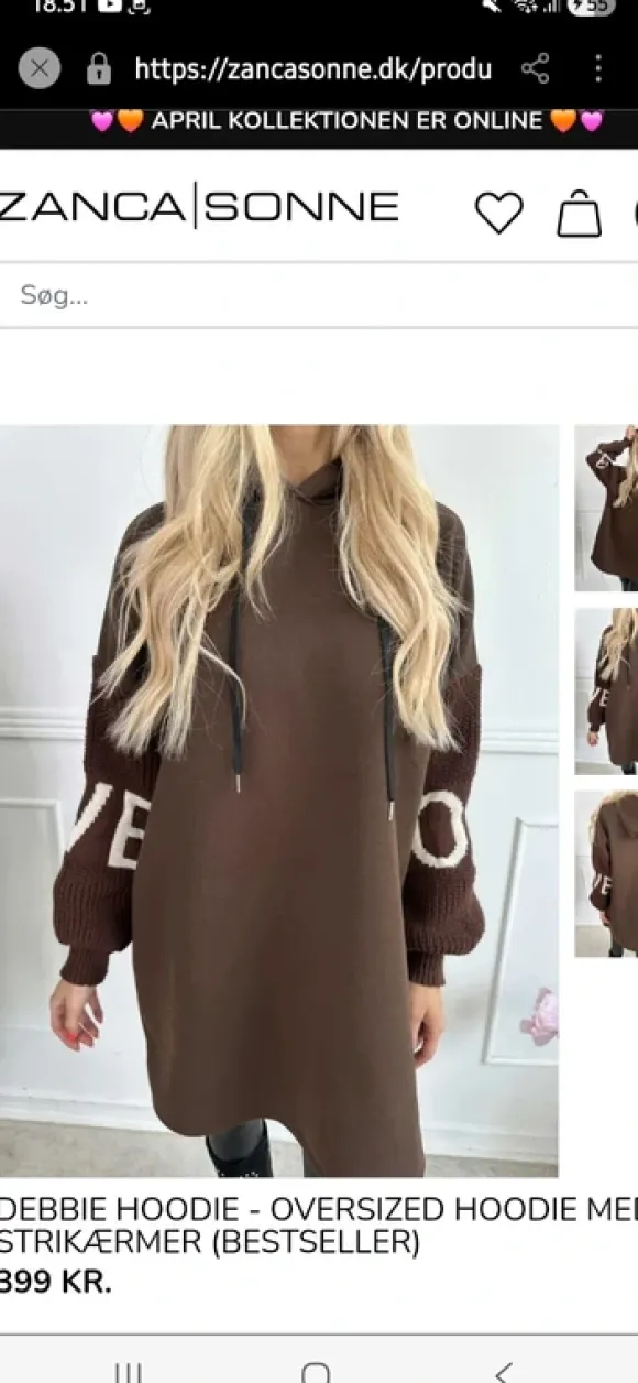 Debbie hoodier brun og marineblå blå