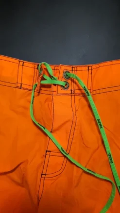 Diesel szorty kąpielowe board shorts pomarańczowe logo print S
