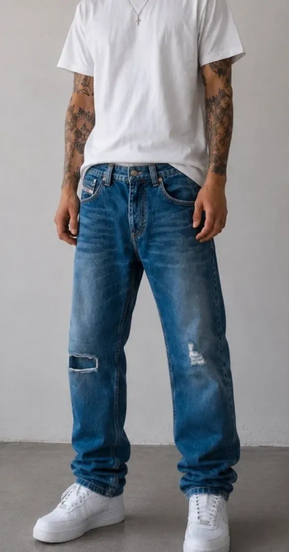 Diesel Vintage Loose Fit Jeans Y2K Distressed Denim