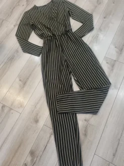 Długi kombinezon elegancki w paski na zakładkę casual MSCH M