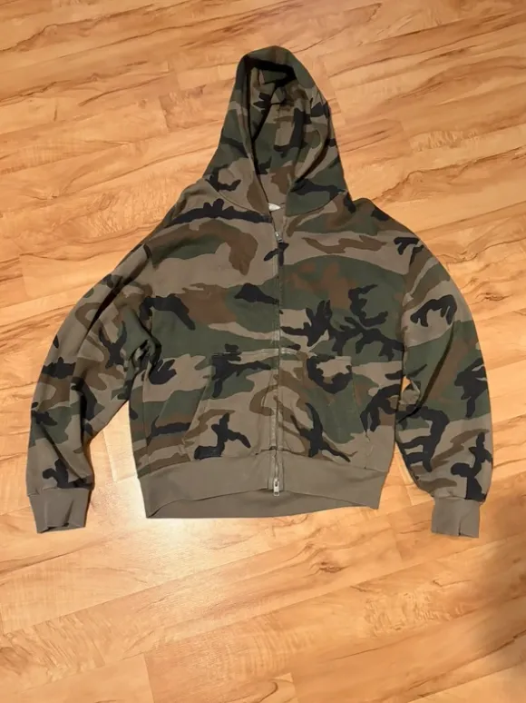 Enrage Heavy Zip Hoodie Vintage Camo